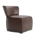 Modern Leather Accent Chairs in Brown and Dark Gray Featuring Rounded Comfortable Design 3d model