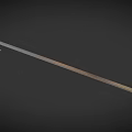 Medieval Sword With Silver Blade Brown Handle And Crossguard Design