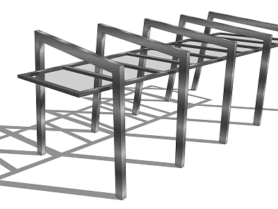 Modern Pergola With Metal Frame And Glass Roof For Outdoor Garden Area 3d model