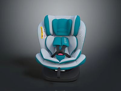 Blue And White Child Safety Seat With Ergonomic Design And Secure Straps 3d model