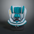 Blue And White Child Safety Seat With Ergonomic Design And Secure Straps