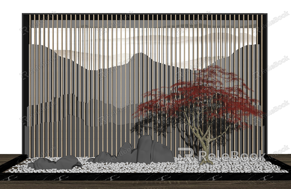 New Chinese style landscape sketch landscape background wall model