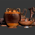 Ancient Traditional Clay Sculpture Pottery With Various Shapes And Colorful Designs