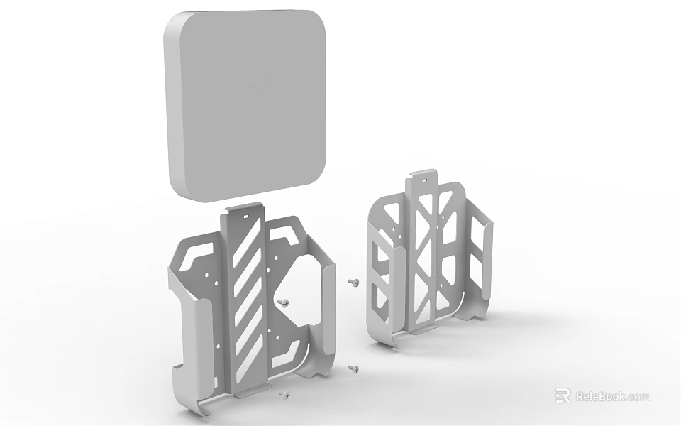 Wrought Iron Art Structural Brackets With Geometric Design For Panel Mounting Support 3d model 