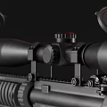 High Precision Tactical Rifle With Optic Scope Magazine And Bullets 3d model