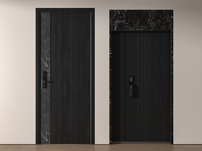 Modern double door 3d model