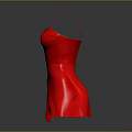 Stylish Red Spaghetti Strap Dress With Fitted Waist And Flowing Skirt
