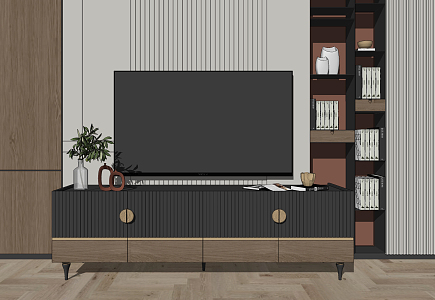 Modern TV Cabinet TV Cabinet Ornaments Combination 3d model