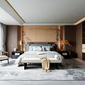 Modern Bedroom Interior With King Size Bed Wooden Nightstands And Area Rug