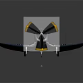 Blue Fighter Jet With Propeller And White Stars