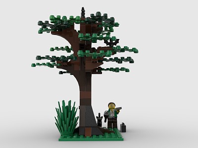 LEGO Toy Tree Greening Forest Grassland Greening 3d model