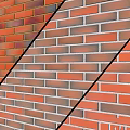 Brick Wall Components With Red And Brown Bricks And Visible Mortar Lines 3d model