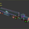 Blue Fuel Tanker Truck Semi Trailer With Multiple Wheels And Modern Design