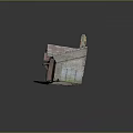 Small House Model With Worn Out Appearance Red Walls Rusted Roof Weeds And Chimney