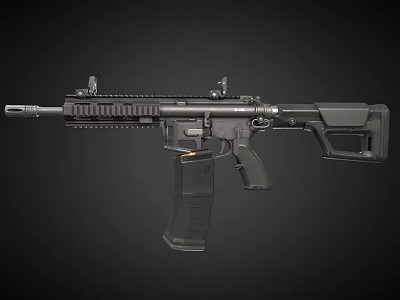 Modern Black Tactical Assault Rifle With Rail System And Detachable Magazine Firearm 3d model