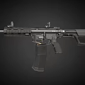 Modern Black Tactical Assault Rifle With Rail System And Detachable Magazine Firearm