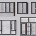 Modern casement window bay window broken bridge aluminum glass single window 3d model