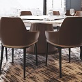 Modern Dining Table and Chair Combination 3d model