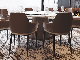 Modern Dining Table and Chair Combination 3d model