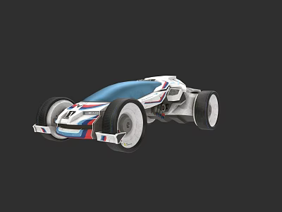 Future Wind Racing White Damage Engine Scratches 3d model