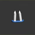 Sculptural Carving Of Metallic Spiral Structures On Blue Base With Reflective Surface