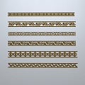 Chinese-style window grilles line silhouette pane window sill border engraved window edge strip construction 3d model