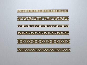 Chinese-style window grilles line silhouette pane window sill border engraved window edge strip construction 3d model