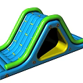 Blue Wavy Kids Playground Equipment With Slide Tunnel And Safe Durable Design