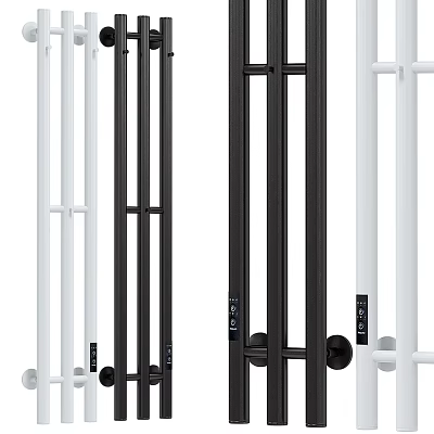 Modern Bathroom Cabinet Rack With Black And White Metal Sleek Design For Storage 3d model