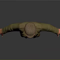 Bearded Man In Cap Green Jacket Gray Shirt Blue Pants Brown Shoes With Arms Outstretched