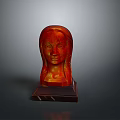 Medical Training Head Model With Red Surface And Dark Base Stand