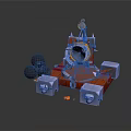 modern gun artillery cannon naval gun 3d model