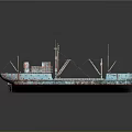 3D Rendered Highly Detailed Freight Ship Model With Colorful Exterior