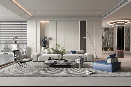 Modern Living Room Simple Living Room 3d model
