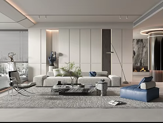 Modern Living Room Simple Living Room 3d model