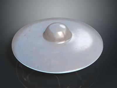 Silver Circular Metal Object With Smooth Domed Top And Reflective Surface 3d model