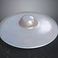 Silver Circular Metal Object With Smooth Domed Top And Reflective Surface 3d model