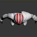 Sci Fi Character In White Armor With Red Helmet Detailed Combat Suit And Protective Gear