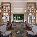 Artistic Book Space Interior Design With Wooden Bookshelves And Cozy Reading Nooks