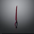 Red And Gold Long Blade Weapon With Modern Design And Shiny Finish