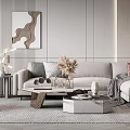 Modern sofa coffee table combination 3d model