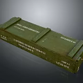 Green Military Style Wooden Crate With Vintage Labels And Metal Straps
