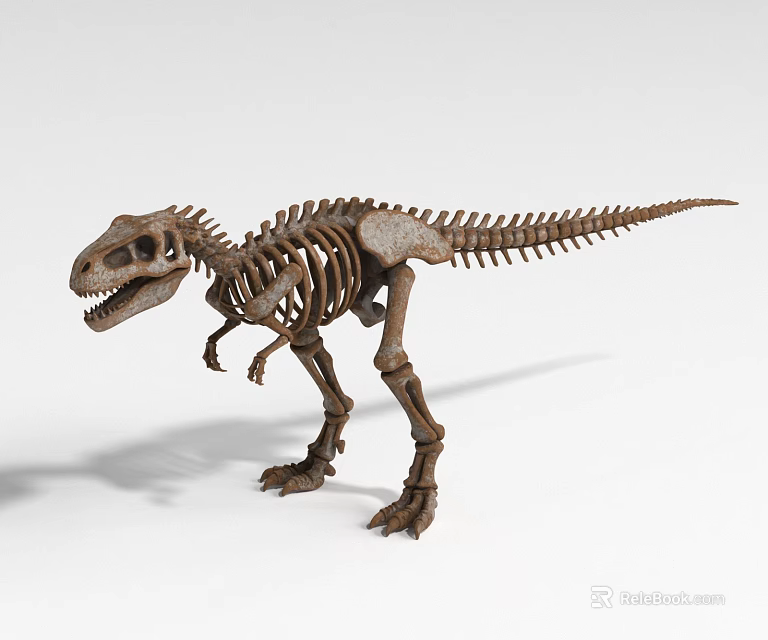 Detailed Tyrannosaurus Rex Skeleton Landscape Sculpture With Prehistoric Creature Art Design 3d model 