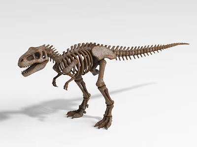 Detailed Tyrannosaurus Rex Skeleton Landscape Sculpture With Prehistoric Creature Art Design 3d model