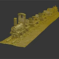 Wooden Electric Toy Train Set With Multiple Cars On Gravel Track And Green Grass