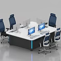 Monitoring Room Interior With White Conference Table Multiple Computer Monitors And Ergonomic Chairs