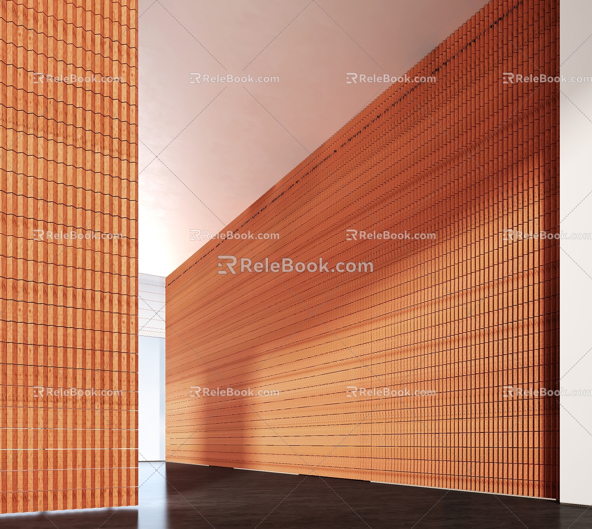 Red brick wall brick wall 3d model