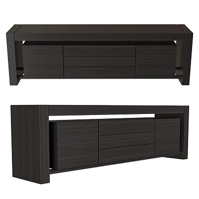 Simple Modern Wooden Conference Table With Drawers And Cabinets Design 3d model
