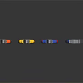 Different Colored Handle Pliers With Metallic Heads On Reflective Surface