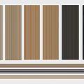 Wooden Wall Panels with Vertical Slats in Various Light and Dark Color Tones